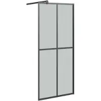vidaXL Inloopdouchescherm 80x195 cm donker gehard glas