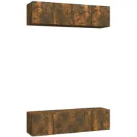vidaXL Tv-meubelen 4 st 60x30x30 cm bewerkt hout gerookt eikenkleurig
