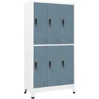 vidaXL Lockerkast 90x45x180 cm staal lichtgrijs en donkergrijs-VXL-339803