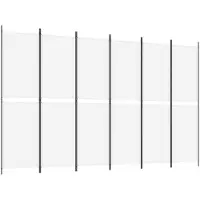 vidaXL Kamerscherm met 6 panelen 300x200 cm stof wit
