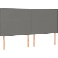 vidaXL Hoofdbord donkergrijs 180x5x118/128 cm Stof