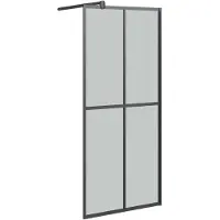 vidaXL Inloopdouchescherm 90x195 cm donker gehard glas
