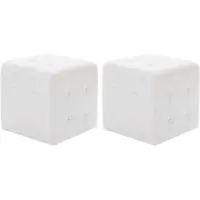 vidaXL Poef 2 st 30x30x30 cm kunstleer wit