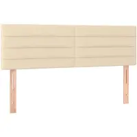 vidaXL Hoofdborden 144x5x78/88 cm stof crèmekleurig