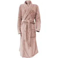 Linnick Flanel Fleece Badjas Uni - light pink - S