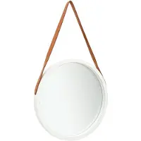 vidaXL Wandspiegel met band 50 cm wit