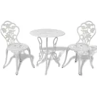 vidaXL Bistroset gegoten aluminium wit 3-delig online kopen