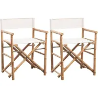 vidaXL Regisseursstoelen 2 st inklapbaar bamboe en canvas