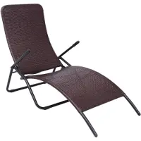 vidaXL Inklapbaar ligbed poly rattan bruin