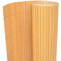 vidaXL Tuinafscheiding dubbelzijdig 90x300 cm PVC geel