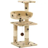 vidaXL Kattenkrabpaal met sisal krabpalen 65 cm pootafdrukken beige