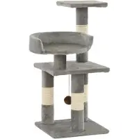 Möbelando Kattenkrabpaal met sisal krabpalen 65 cm grijs