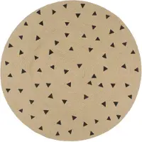 vidaXL Vloerkleed handgemaakt met driehoek print 150 cm jute