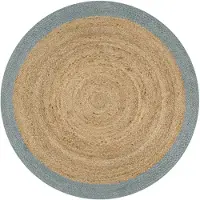 vidaXL Vloerkleed handgemaakt met olijfgroene rand 120 cm jute