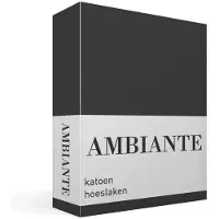 Ambiante Katoen - Hoeslaken - 200x200 - Antraciet