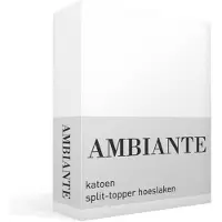 Ambiante - Katoen - Split-topper - Hoeslaken - 200x200 cm - Wit
