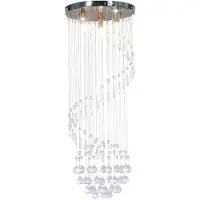 vidaXL Plafondlamp met kristallen kralen, zilverkleurig, spiraalvormig, fitting G9