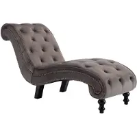 vidaXL Chaise longue fluweel grijs