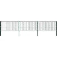 vidaXL Schuttingpaneel met palen ijzer 522x80 cm groen