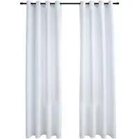 vidaXL Gordijnen verduisterend met ringen 2 st 140x175 cm gebroken wit