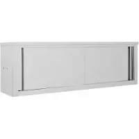 vidaXL Keukenbovenkast met schuifdeuren 150x40x50 cm roestvrij staal