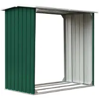 vidaXL Haardhoutschuur 172x91x154 cm gegalvaniseerd staal groen