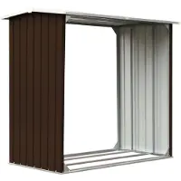 vidaXL Haardhoutschuur 172x91x154 cm gegalvaniseerd staal bruin