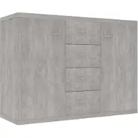 vidaXL Dressoir 88x30x65 cm bewerkt hout betongrijs