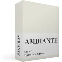 Ambiante - Katoen - Topper Hoeslaken - 160x200 cm - Gebroken Wit