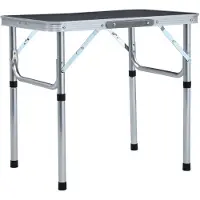 vidaXL Campingtafel inklapbaar 60x45 cm aluminium grijs