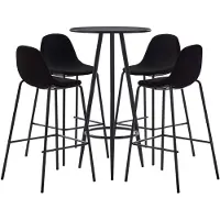 vidaXL 5-delige Barset stof zwart