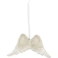 Clayre & Eef Witte Decoratie hanger vleugels 12*2*9 cm 6PR2804