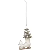Clayre & Eef Witte Decoratie hanger schaats 5*3*8 cm 6PR2803