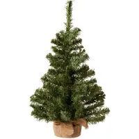 Everlands Kerstboom-kunstboom - in jute zak - 60 cm - Kunstkerstboom