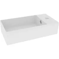vidaXL Wastafel met overloop keramiek matwit
