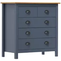 vidaXL Dressoir Hill 79x40x80 cm massief grenenhout grijs