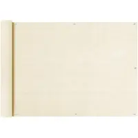 vidaXL Balkonscherm 75x400 cm HDPE crèmekleurig