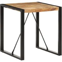 vidaXL Eettafel, 70x70x75 cm, ruw mangohout, massief
