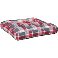 vidaXL Palletkussen 50x50x12 cm stof ruitpatroon rood