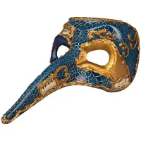Merkloos Blauw Venetiaans snavel verkleedmasker - volwassenen - Oogmasker - Verkleedmaskers