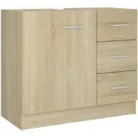 vidaXL Wastafelkast 63x30x54 cm bewerkt hout sonoma eikenkleurig