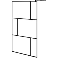 vidaXL Inloopdouchewand 115x195 cm gehard glas zwart
