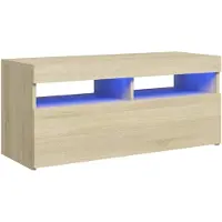 vidaXL Tv-meubel met LED-verlichting 90x35x40 cm sonoma eikenkleurig