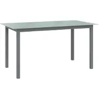 vidaXL Tuintafel 150x90x74 cm aluminium en glas lichtgrijs