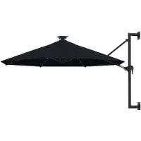 vidaXL Wandparasol met LED's 300 cm zwart