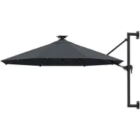 vidaXL Wandparasol met LED's 300 cm antracietkleurig