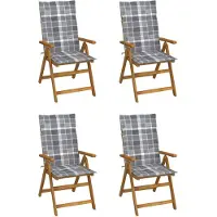 vidaXL Inklapbare stoelen 4 st verstelbaar met kussens