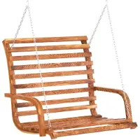 vidaXL Schommelbank 126x63x92 cm gebogen hout met teakafwerking