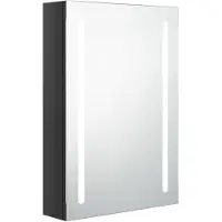 vidaXL Badkamerkast met spiegel en LED 50x13x70 cm glanzend zwart