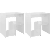 vidaXL Nachtkastjes 2 st 40x30x40 cm bewerkt hout hoogglans wit